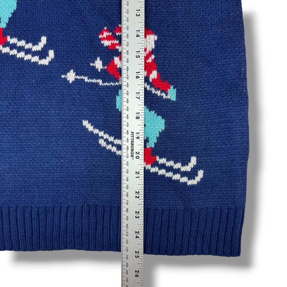 33 Degrees Ugly Christmas Sweater Sz XL Alpine Skiers Skiing Pine Trees Holiday - Picture 7 of 13